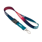 Lanyard poliestere su misura con fibbia sganciabile prodotto in UE color bianco