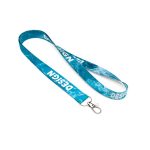 Lanyard su misura in RPET per sublimazione prodotto in UE color bianco