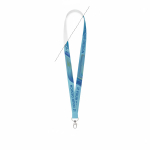 Lanyard su misura in RPET per sublimazione prodotto in UE color bianco vista area di stampa