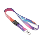 Lanyard su misura in RPET sganciabile per sublimazione color bianco