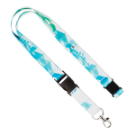 Lanyard su misura in RPET sganciabile per sublimazione color bianco