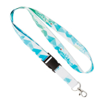 Lanyard su misura in RPET sganciabile per sublimazione color bianco