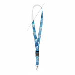 Lanyard su misura in RPET sganciabile per sublimazione color bianco vista area di stampa