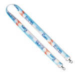 Lanyard su misura in poliestere con 2 moschettoni per sublimazione color bianco