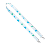 Lanyard su misura in RPET con due moschettoni o clip color bianco