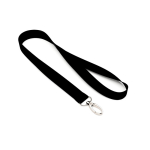 Lanyard su misura realizzato in poliestere con moschettone o clip color nero