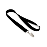Lanyard su misura realizzato in poliestere con moschettone o clip color nero