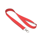 Lanyard su misura realizzato in poliestere con moschettone o clip color rosso