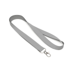 Lanyard su misura realizzato in poliestere con moschettone o clip color grigio