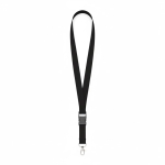 Lanyard su misura sganciabile in poliestere con moschettone o clip color nero settima vista