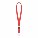 Lanyard su misura sganciabile in poliestere con moschettone o clip color rosso settima vista
