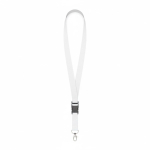 Lanyard su misura sganciabile in poliestere con moschettone o clip color bianco settima vista