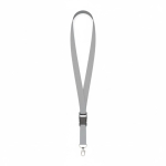 Lanyard su misura sganciabile in poliestere con moschettone o clip color grigio settima vista