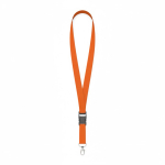 Lanyard su misura sganciabile in poliestere con moschettone o clip color arancione settima vista