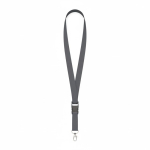 Lanyard su misura sganciabile in poliestere con moschettone o clip color grigio scuro settima vista
