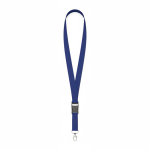 Lanyard su misura sganciabile in poliestere con moschettone o clip color blu reale settima vista