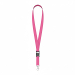 Lanyard su misura sganciabile in poliestere con moschettone o clip color fucsia settima vista