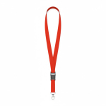 Lanyard su misura sganciabile in poliestere con moschettone o clip color rosso scuro settima vista