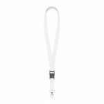 Lanyard su misura in poliestere con fibbia sganciabile color bianco settima vista