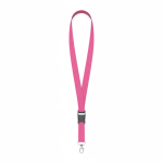 Lanyard su misura in poliestere con fibbia sganciabile color fucsia settima vista