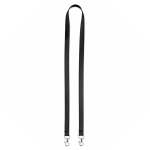 Lanyard su misura in poliestere con 2 moschettoni a scelta color nero settima vista