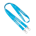 Lanyard su misura in poliestere con 2 moschettoni a scelta color blu
