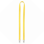 Lanyard su misura in poliestere con 2 moschettoni a scelta color giallo settima vista