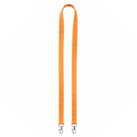 Lanyard su misura in poliestere con 2 moschettoni a scelta color arancione settima vista