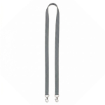 Lanyard su misura in poliestere con 2 moschettoni a scelta color grigio scuro settima vista