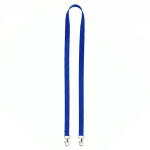 Lanyard su misura in poliestere con 2 moschettoni a scelta color blu elettrico settima vista