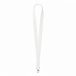 Lanyard su misura realizzato in cotone organico con moschettone color bianco settima vista