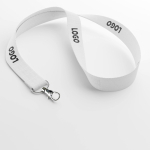 Lanyard su misura realizzato in cotone organico con moschettone color bianco