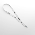 Lanyard su misura realizzato in cotone organico con moschettone color bianco
