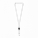 Lanyard su misura sganciabile in cotone organico con moschettone color bianco settima vista