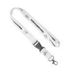 Lanyard su misura sganciabile in cotone organico con moschettone color bianco