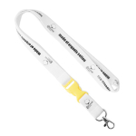 Lanyard su misura sganciabile in cotone organico con moschettone color bianco