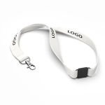 Lanyard su misura in bambù per sublimazione con moschettone color bianco