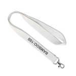 Lanyard su misura in bambù per sublimazione con moschettone color bianco