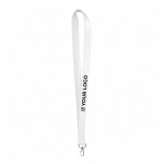 Lanyard su misura in bambù per sublimazione con moschettone color bianco vista area di stampa