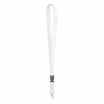 Lanyard su misura sganciabile realizzato in bambù con moschettone color bianco settima vista