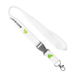 Lanyard su misura sganciabile realizzato in amido di mais color bianco