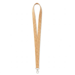 Lanyard su misura realizzato in sughero con moschettone a scelta color marrone settima vista