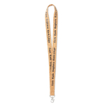 Lanyard su misura realizzato in sughero con moschettone a scelta color marrone
