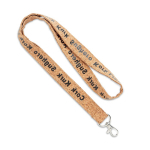 Lanyard su misura realizzato in sughero con moschettone a scelta color marrone quinta vista