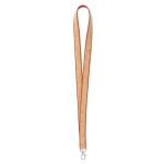 Lanyard su misura realizzato in poliestere e sughero con moschettone color bianco settima vista