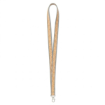Lanyard su misura realizzato in poliestere e sughero con moschettone color grigio settima vista