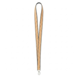 Lanyard su misura realizzato in poliestere e sughero con moschettone color grigio scuro settima vista