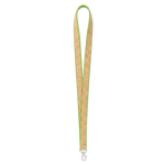 Lanyard su misura realizzato in poliestere e sughero con moschettone color verde mela settima vista