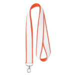 Lanyard su misura in poliestere con strato in raso per sublimazione color rosso settima vista