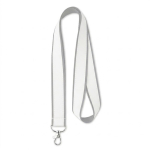 Lanyard su misura in poliestere con strato in raso per sublimazione color grigio settima vista
